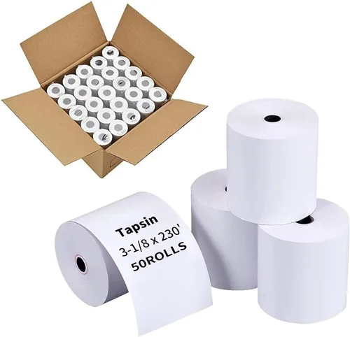 Vista 10 de Papel térmico de recibo de 2-1/4 pulgadas x 50 pies (10 rollos), se adapta a impresoras térmicas POS de 2.283 in, calidad premium, biodegradable