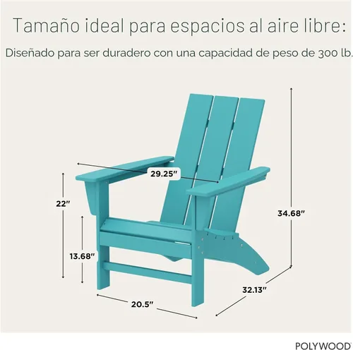 Vista 3 de POLYWOOD AD420AR Silla moderna tipo Adirondack, Aruba
