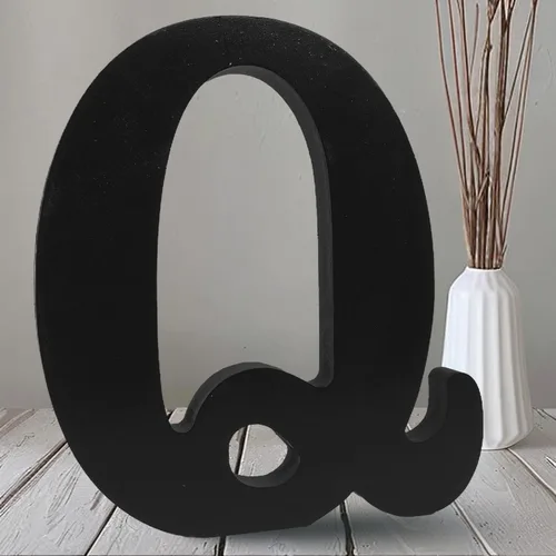 Vista 24 de AOCEAN Letras de madera negra de 10 pulgadas, letras de madera sin terminar para Halloween, letras decorativas de pie, rebanadas, decoración