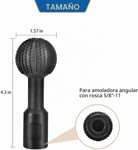 Vista 2 de JonPhoe Rebabas rotativas de esfera con roscas de 5/8-11 para amoladora angular de 4 1/2 pulgadas y 5 pulgadas, accesorios de amoladora angular