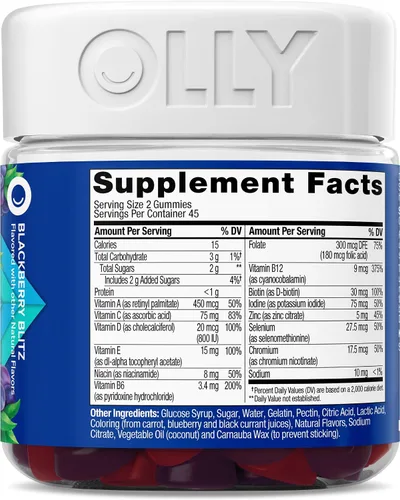 Vista 7 de Suplemento multivitamínico de gomitas Perfect Men de Olly, sabor a mora, 90