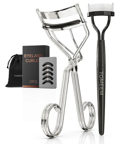 Vista 2 de Eyelash Curler with Comb, Professional Volumizing Lash Lift Curler Kit Oro rosa