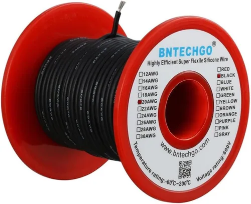 Vista 27 de BNTECHGO - Kit de cables de silicona de 7 colores calibre 20, cada uno de 25 pies de largo, cables de cobre estañado trenzados y flexibles