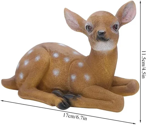 Vista 8 de 2 figuras de ciervo de resina de jardín, estatuas de ciervos modelo animal para patio y jardín, modelo animal de arte, adorno de decoración
