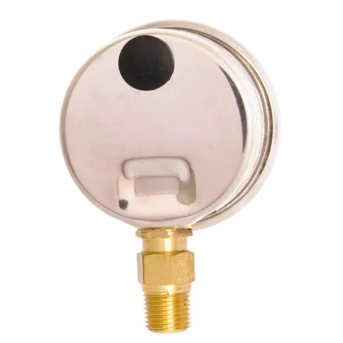 Vista 3 de Manómetro lleno de aceite de 1-1/2" - Caja de acero inoxidable, latón, 1/8" NPT, conexión de montaje inferior, 0-1,000PSI
