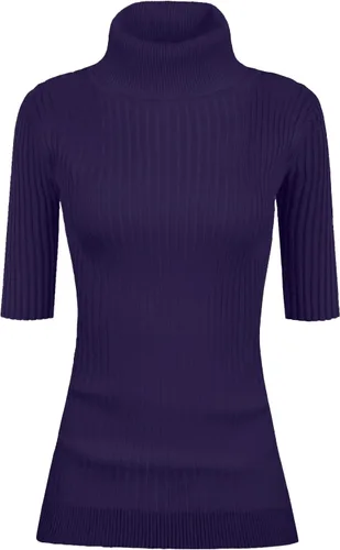 Vista 31 de v28 - Suéter ajustado de cuello alto con mangas de media sisa para mujer, de punto acanalado altamente elástico Baya