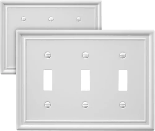Vista 14 de Cubiertas de salida para placas de interruptor, paquete de 2 placas Latón antiguo