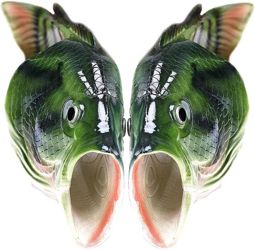 Vista 2 de Pantuflas unisex de pescado, sandalias de lubina, pantuflas de animales y peces