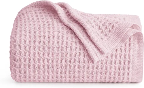 Vista 36 de Bedsure Gentlesoft - Manta de 100 % algodón, tamaño Twin XL, para dormitorio universitario, transpirable y suave, manta Twin de tejido waffle