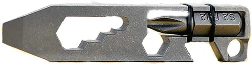 Vista 6 de Herramienta de titanio multiherramienta para abridor de botellas, destornillador herramienta EDC Gear Llavero Herramientas (gris)