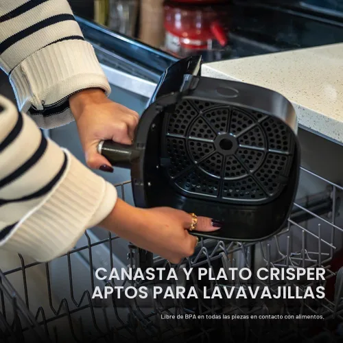 Vista 9 de [Usado] RAMJOY Freidora de aire de 3.6 litros para 1-2 personas, 8 funciones en 1, freír al aire, asar, hornear, tostar, precalentar, agitar