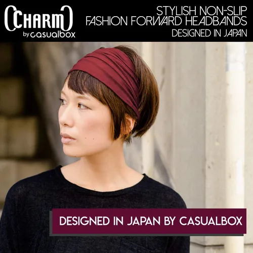 Vista 4 de CHARM Casualbox - Diadema estilo japonés, banda para el cabello para hombre