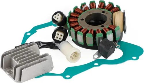 Vista 6 de Estator de bobina Magneto + regulador de voltaje + junta de montaje para Yamaha YFM225 Moto-4 1986-1988, YFM250 Moto-4 1989-1991