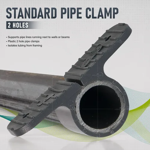 Vista 2 de Highcraft PXSTND001-10 PEX Abrazadera de suspensión estándar de 1 pulgada; plástico duro (paquete de 10), gris