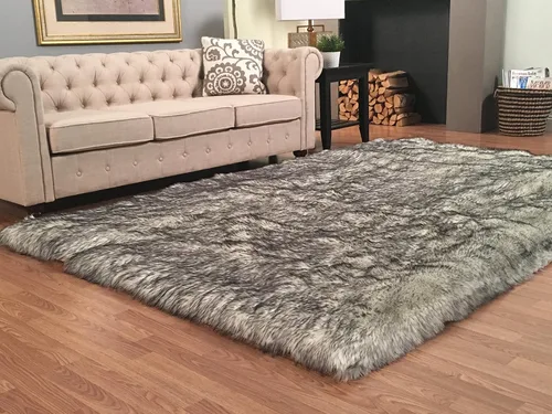 Vista 8 de LAMBZY Colección Lena - Alfombra cuadrada de piel de oveja sintética, súper suave, hipoalergénica, de primera calidad