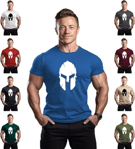 Vista 3 de Spartan Helmet - Camiseta de culturismo para hombre - Entrenamiento de gimnasio Top Fitness