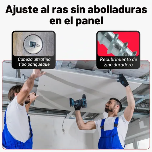 Vista 6 de Tornillos de cabeza para panqueques #10 x 1 – Zinc-plated, #2 Square Drive