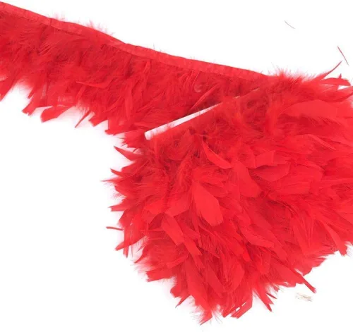 Vista 6 de MELADY 2 yardas de plumas de pavo con flecos, vestido de moda, costura, manualidades, disfraces, decoración (negro)
