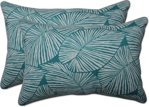Vista 11 de Pillow Perfect Almohadas lumbares Delray azul marino para exteriores/interiores, 11.5 x 18.5 pulgadas, paquete de 2