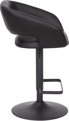 Vista 9 de Taylor & Logan Jenna Taburete giratorio ajustable 360 con base negra en vinilo negro