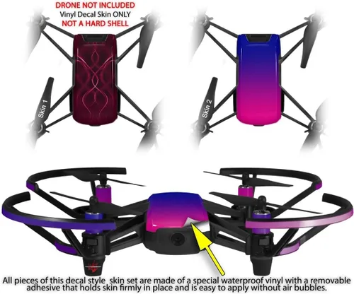 Vista 2 de Skin Decal Wrap 2 Pack para DJI Ryze Tello Drone Abstract 01 Rosa DRONE NO INCLUIDO