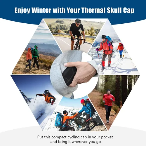 Vista 8 de Hikenture Gorra de invierno con diseño de calavera para hombres y mujeres sombrero térmico de ciclismo