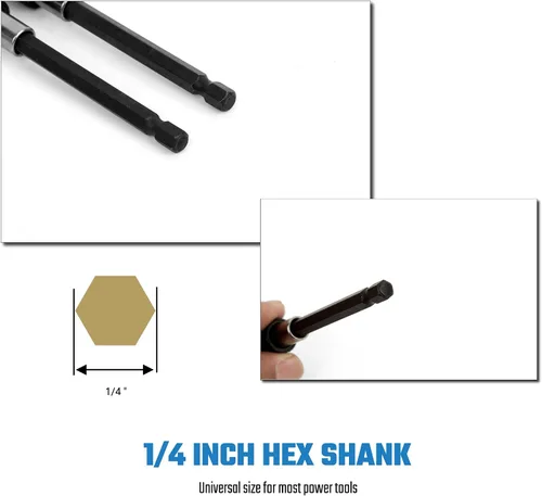 Vista 5 de 6PCS Juego de Adaptador de Extensión de Broca de Liberación Rápida para Destornillador, Soporte de Punta de Destornillador de 2.36" 4" 6" 1/4
