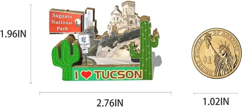 Vista 3 de Imán de nevera con imán de Tucson de Estados Unidos, 3D, monumentos, viajes, coleccionables, recuerdos, decoración hecha a mano