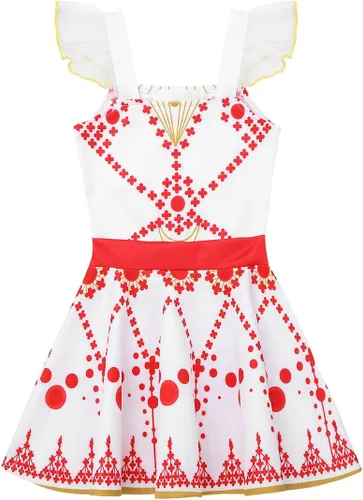 Vista 3 de MSemis Disfraz de princesa de ballet para niñas con manga voladora, vestido de tutú, bailarina salto bailarina
