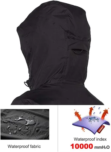 Vista 4 de Chubasquero ligero para mujer, rompevientos con capucha impermeable para exteriores