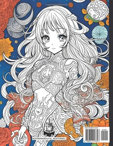 Vista 2 de Anime & Manga Coloring Book Vol.2 Magic and Science Edition Simple and Intrincated Adventurers Bonus Intructions for Character Development