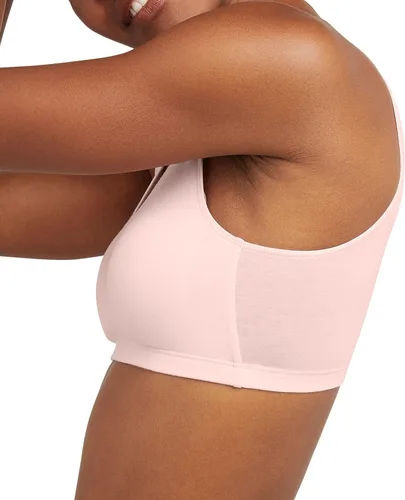 Vista 3 de Hanes Top corto de algodón con cuello redondo para mujer (paquete de 3)