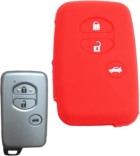Vista 3 de Carcasa de silicona para llavero Toyota Camry Highlander Prius Reiz Prado Crown Azul