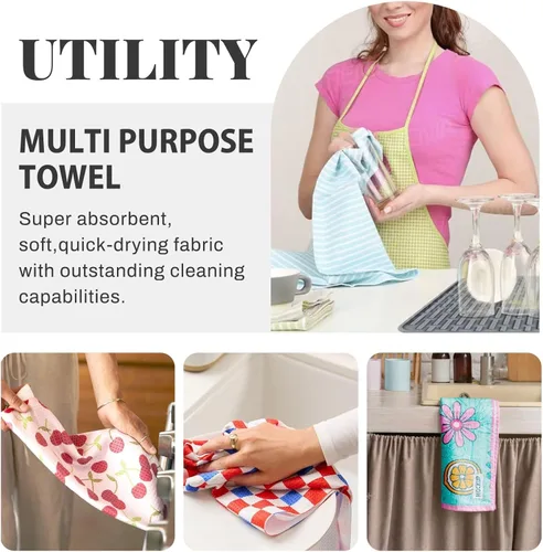 Vista 7 de Kitchen Towels - Soft Cyber Retro Western Cowboy Print Quick Drying Dish Towels for Kitchen Drying, Absorbent Hand Towel for Kitchen Decor with