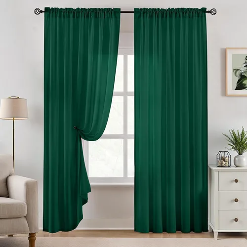 Vista 51 de HOMEIDEAS - Cortinas semitransparentes de privacidad blancas que no se transparentan, 52 x 96 pulgadas Blanco