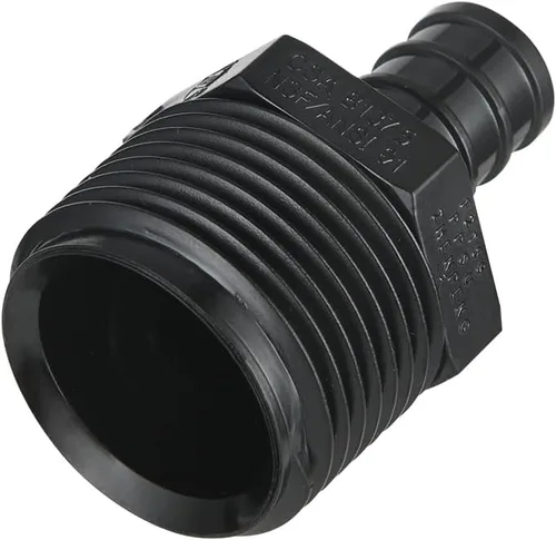 Vista 3 de Paquete de 10 unidades EFIELD Poly PPSU Barb Crimp Pex Fitting 1/2" X3/4" Macho NPT Adaptador, agua potable, (PPSU1807104)