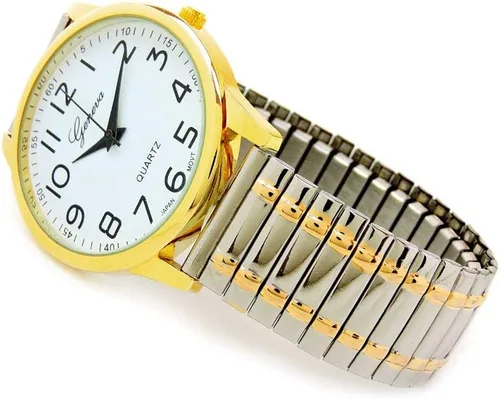 Vista 3 de Reloj de banda elástica fácil de leer con cara grande de 2 tonos