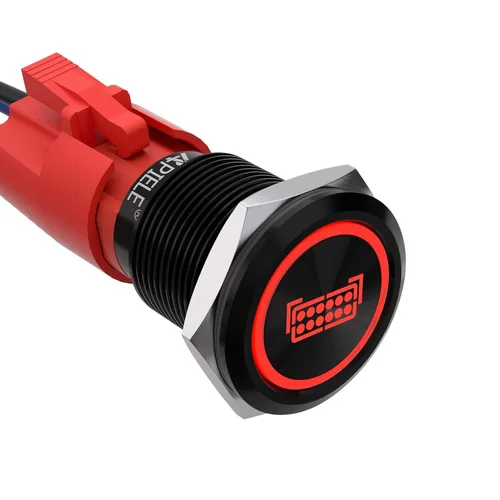 Vista 9 de APIELE Interruptor de botón de presión para barra de luz LED, encendido/apagado SPST, acero inoxidable, 10A, 12V, 24VDC, precableado, 19mm, 0.74