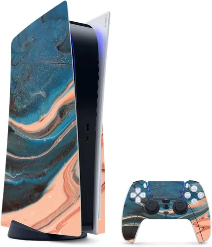 Vista 86 de MightySkins - Skin para juegos para PS5 / Playstation 5 Bundle – Mármol ámbar Envoltura protectora de vid Fácil de aplicar y cambiar