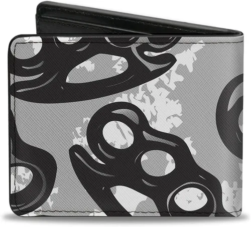 Vista 2 de Buckle-Down Billetera Bifold estándar para hombre, nudillos de latón, 4.0" x 3.5