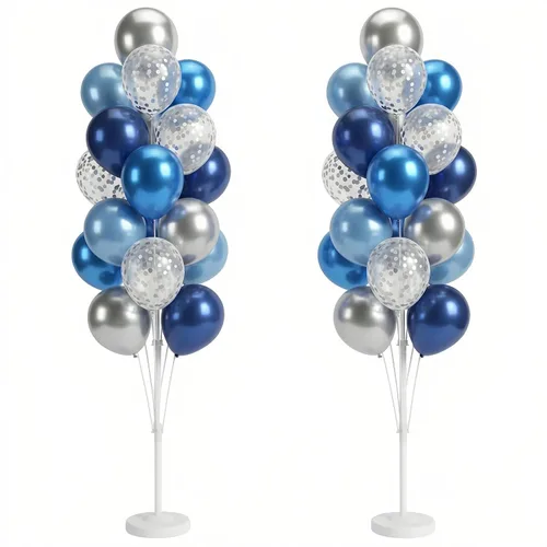 Vista 27 de Hiins Juego de 2 globos de confeti para árbol con base, decoración de poste para fiesta Bee Lemon,Wedding Baby Shower Party Decor,Includes a base