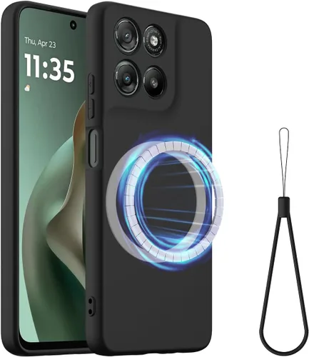 Vista 10 de Compatible with Motorola Moto G57 Power 5G Pure Color Simple Case,Support Magnetic Ring, Thin Slim Liquid Silicone Soft Rubber Gel TPU Full Camera