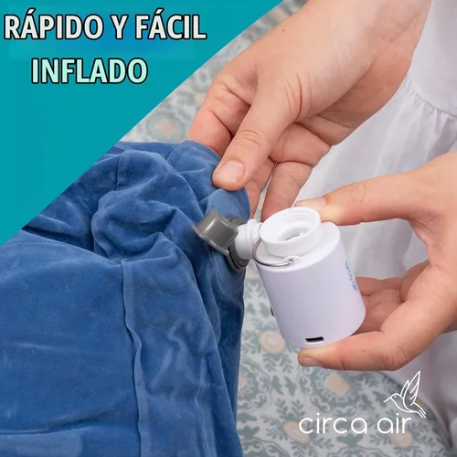 Vista 7 de CIRCA AIR Mini bomba de aire portátil para inflables, mini bomba de aire para colchón, almohadilla de dormir recargable, bomba de aire pequeña USB