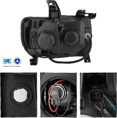 Vista 2 de AKKON - Para GMC Canyon 2015-2022 Barra de luz LED DRL Proyector Faros delanteros con carcasa de par - Negro Carcasa negra