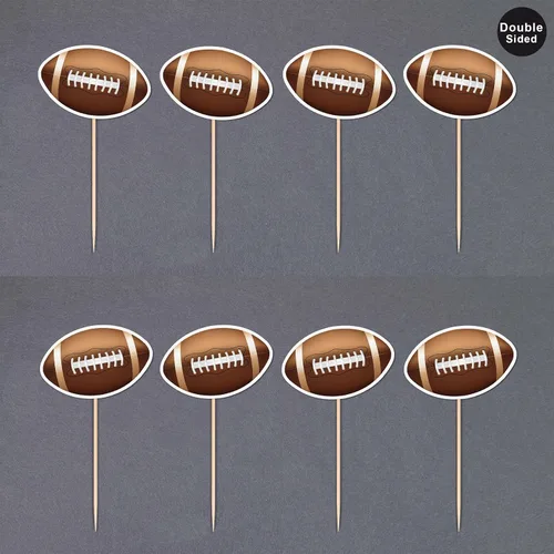 Vista 4 de Gexolenu 36 piezas de decoración de cupcakes de fútbol de doble cara para deportes al aire libre, baby shower, jugadores de fútbol, fiesta