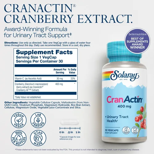 Vista 2 de Parent - Extracto de arándano de arándano de Solaray CranActin Bacterial Anti-Adherencia Fórmula, 2656978, 1