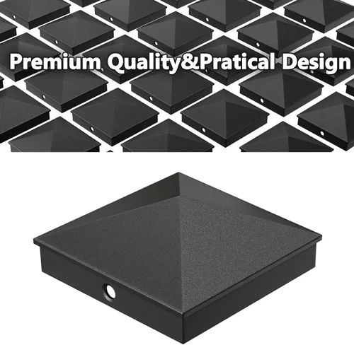 Vista 7 de Eapele 4x4 (8.9 cm x 8.9 cm) Cubiertas de postes de valla piramidales de aluminio para madera, con superficie recubierta de polvo de acabado mate