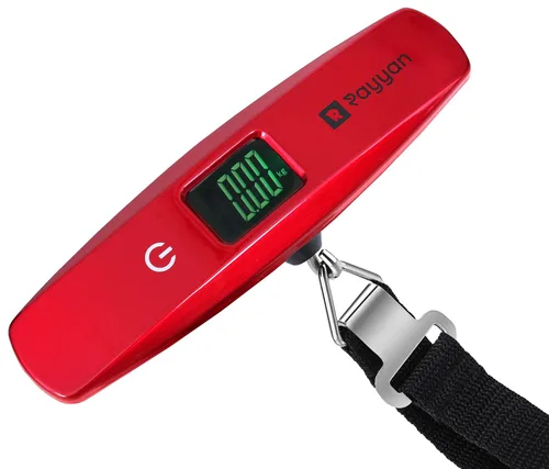 Vista 8 de Báscula digital portátil para maleta, báscula colgante, báscula de pesaje de equipaje con luz de fondo y función de tara, capacidad de 110