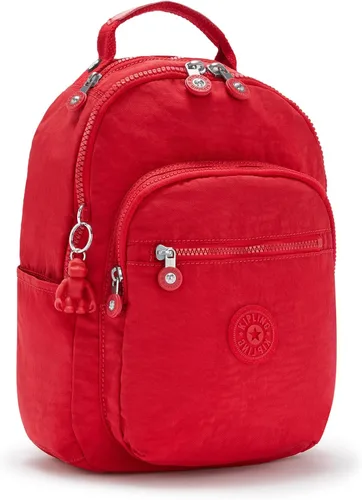 Vista 52 de Kipling Mochila pequeña Seoul para mujer, duradera, correas acolchadas para el hombro con funda para tableta, bolsa, Firma Emb, Mochila para tableta