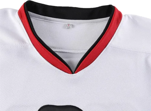 Vista 2 de AUMERN # 00 Jersey de hockey de la película de los hombres cosidos Jerseys de hockey sobre hielo Blanco Talla S-XXXL